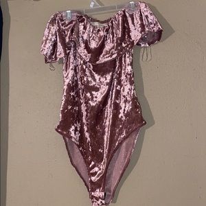Pink Velvet Bodysuit